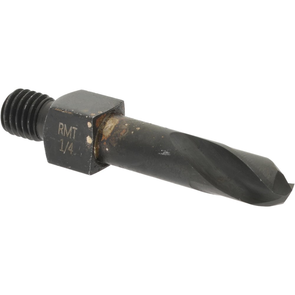 Threaded Shank Drill Bit: 1/4" Dia, 135 ° Point, 1/4-28 Shank, Cobalt