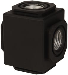 Norgren 4228-01 FRL Manifolding Block: Aluminum, 3/8" Port, Use with Compact Compressed Air Filter Image