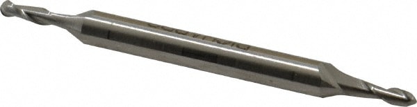 Value Collection 841-0093 Ball End Mill: 0.0938" Dia, 0.2813" LOC, 2 Flute, High Speed Steel Image