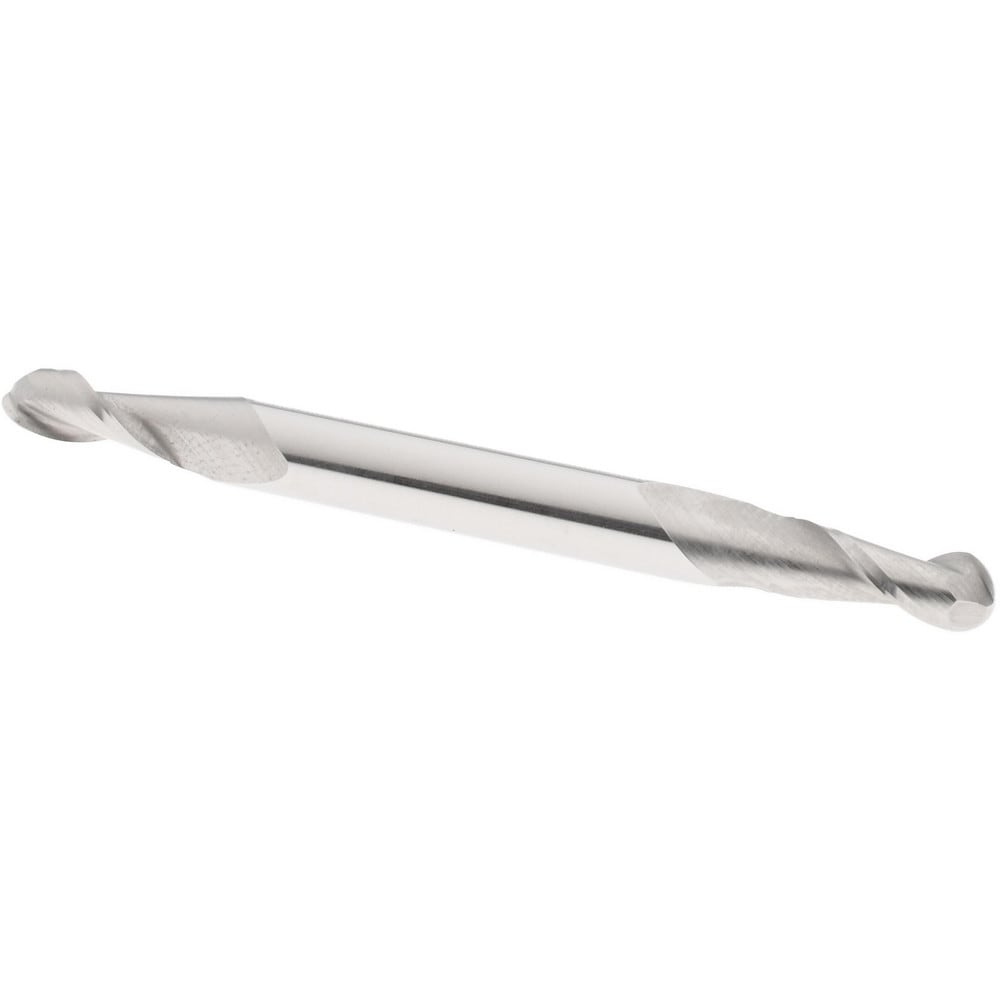 Ball End Mill: 0.1563" Dia, 0.4375" LOC, 2 Flute, High Speed Steel