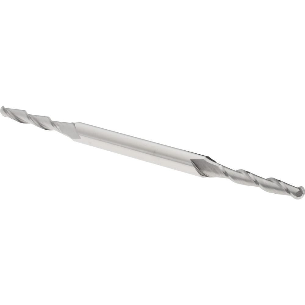 Ball End Mill: 0.125" Dia, 0.75" LOC, 2 Flute, High Speed Steel