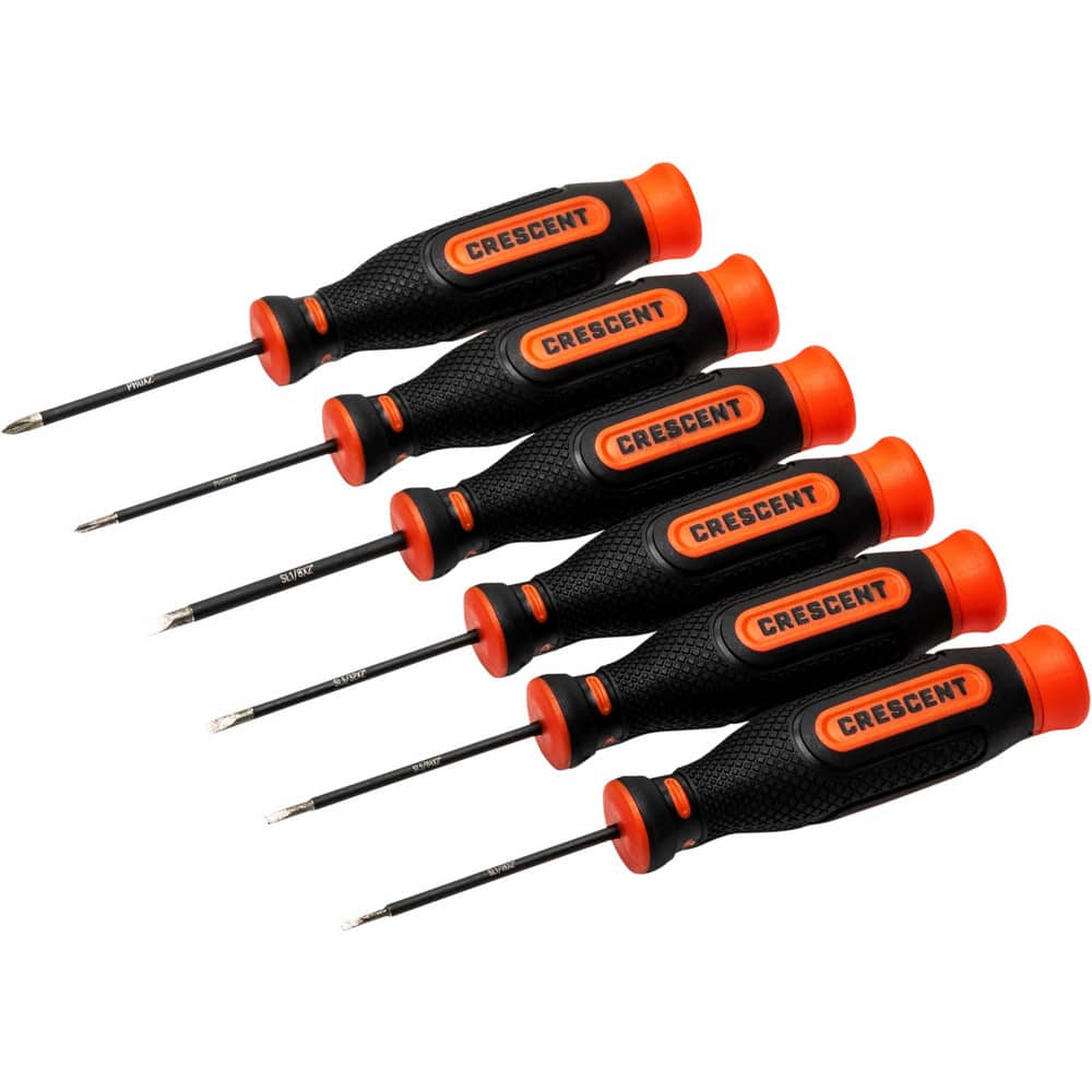 Screwdriver Sets; Screwdriver Types Included: Philips , Slotted ; Container Type: Case ; Tether Style: Not Tether Capable ; Number Of Pieces: 6 ; Shank Shape: Round ; Insulated: No