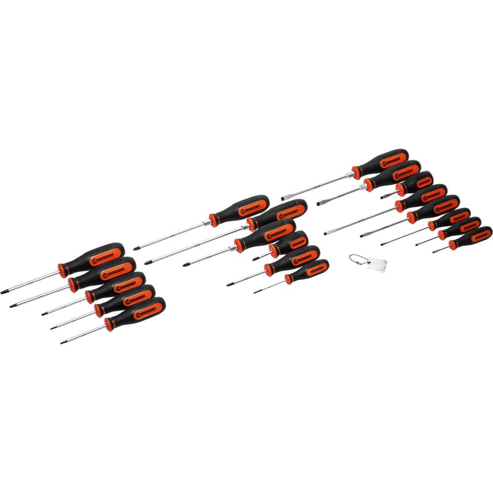 Screwdriver Sets; Screwdriver Types Included: Philips, Slotted, Torx; Hex ; Container Type: Clamshell ; Tether Style: Not Tether Capable ; Number Of Pieces: 20 ; Shank Shape: Round ; Insulated: No