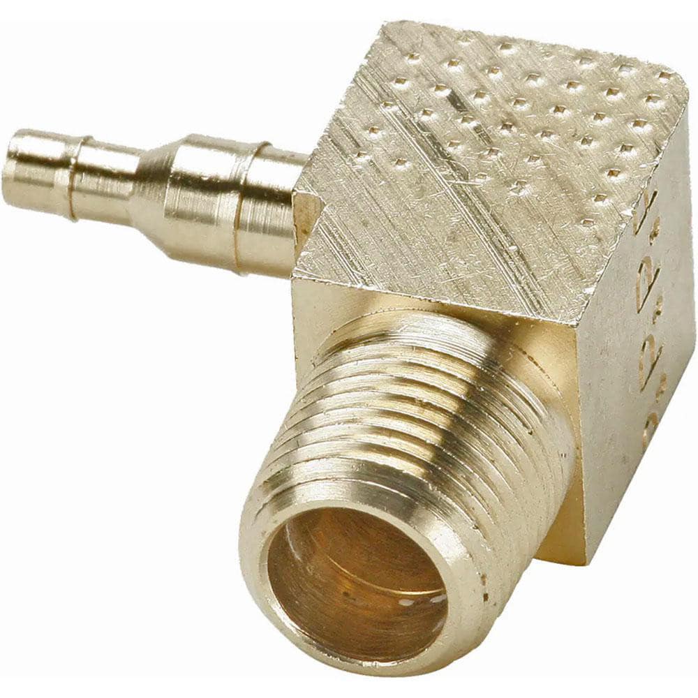 Barbed Tube 90 ° Elbow: Multiple Barbs, 1/8-27