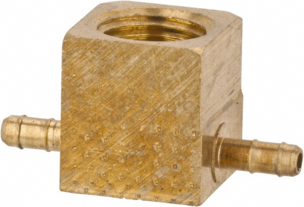 Barbed Tube Female Branch Tee: Multiple Barbs, 1/8-27 - 0.096" Tube ID, 5/32" Tube OD