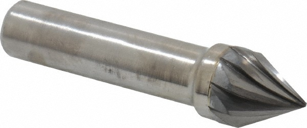 Made in USA 1108 1/2" Shank Diam, 9 Flute 60&deg; Solid Carbide Countersink Image