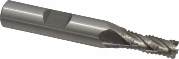 Interstate Roughing End Mill: 1/4" Dia, 4 Flutes, Single End, Cobalt - 5/8" LOC, 2-7/16" OAL | Part #723-5930