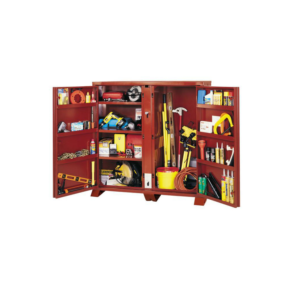 Jobsite Cabinet: 60-3/4" High, Steel, Brown - Padlockable