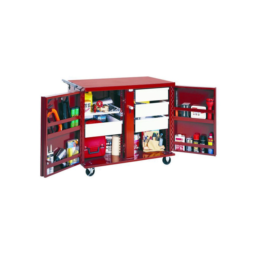 Jobox 678990 Rolling Workbench Mobile Work Center: 49-7/8" OAD, 6 Drawer 