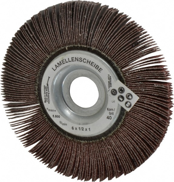 6 x 1/2" 40 Grit Aluminum Oxide Unmounted Flap Wheel