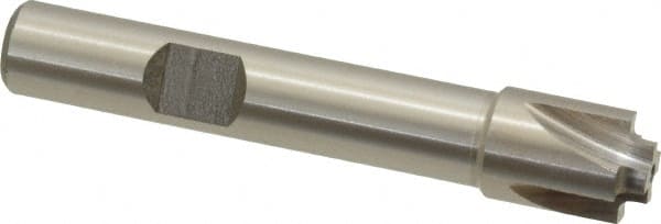 Interstate Corner Rounding End Mill: 0.04 mm Radius, 7/16" Dia, 4 Flutes, High Speed Steel - 3/8" Shank Dia, Bright/Uncoated, Single End