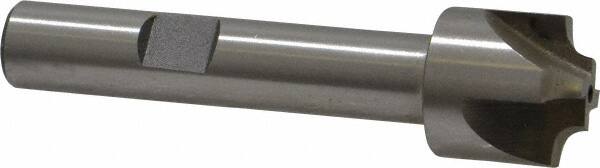 Interstate Corner Rounding End Mill: 0.1 mm Radius, 5/8" Dia, 4 Flutes, High Speed Steel - 3/8" Shank Dia, Bright/Uncoated, Single End