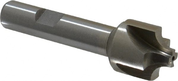 Interstate Corner Rounding End Mill: 0.23 mm Radius, 7/8" Dia, 4 Flutes, High Speed Steel - 1/2" Shank Dia, Bright/Uncoated, Single End
