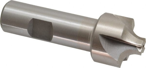 Interstate Corner Rounding End Mill: 0.29 mm Radius, 1-1/8" Dia, 4 Flutes, High Speed Steel - 3/4" Shank Dia, Bright/Uncoated, Single End