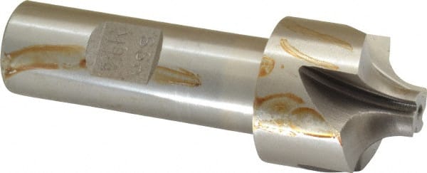 Interstate Corner Rounding End Mill: 0.31 mm Radius, 1-1/8" Dia, 4 Flutes, High Speed Steel - 3/4" Shank Dia, Bright/Uncoated, Single End
