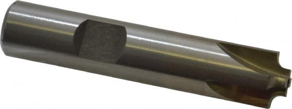 Interstate Corner Rounding End Mill: 0.09 mm Radius, 1/2" Dia, 4 Flutes, High Speed Steel - 1/2" Shank Dia, Bright/Uncoated, Single End