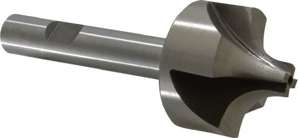 Interstate Corner Rounding End Mill: 0.5 mm Radius, 1-1/2" Dia, 4 Flutes, High Speed Steel - 1/2" Shank Dia, Bright/Uncoated, Single End