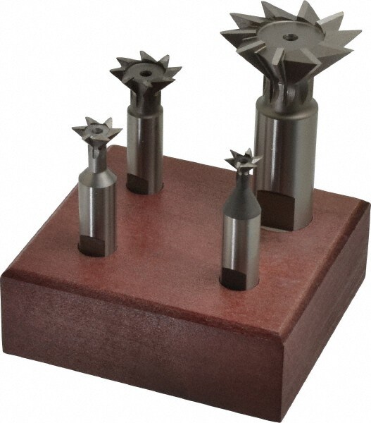 4 Piece 3/8 to 1-3/8" 45° Dovetail Cutter Set
