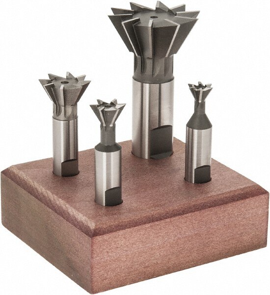 4 Piece 3/8 to 1-3/8" 60° Dovetail Cutter Set