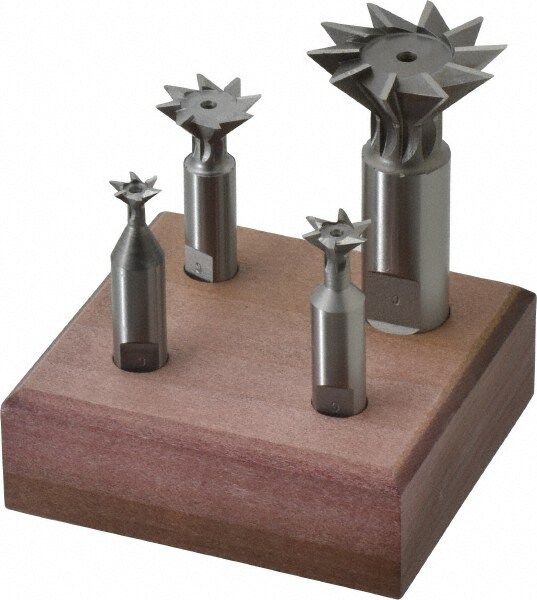 4 Piece 3/8 to 1-3/8" 45° Dovetail Cutter Set