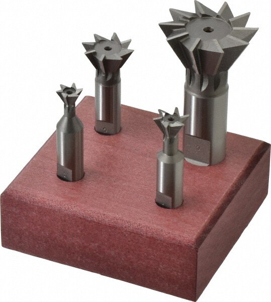 4 Piece 3/8 to 1-3/8" 60° Dovetail Cutter Set