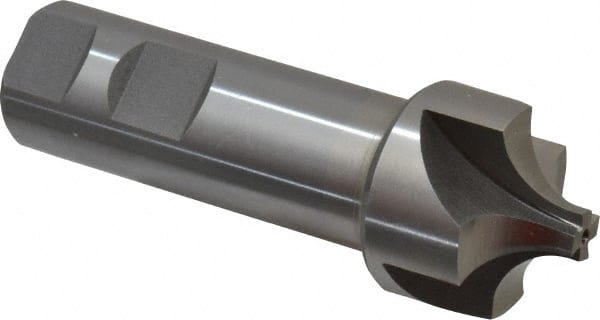 Interstate Corner Rounding End Mill: 0.43 mm Radius, 1-3/8" Dia, 4 Flutes, Cobalt - 4" OAL, 1" Shank Dia, Bright/Uncoated, Single End
