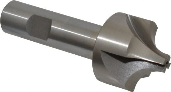 Interstate Corner Rounding End Mill: 0.53 mm Radius, 1-1/2" Dia, 4 Flutes, Cobalt - 3/4" Shank Dia, Bright/Uncoated, Single End | Part #723-6540