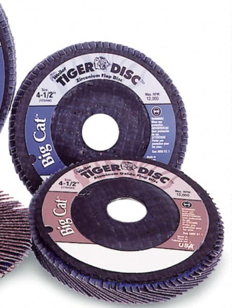 Weiler 50784 Flap Disc: 7/8" Hole, 60 Grit, Aluminum Oxide, Type 27 