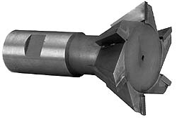 Dovetail Cutter: 60 &deg;, 1-1/4" Cut Dia, 1/2" Cut Width, Carbide Tipped - 5/8" Shank Dia, 4 Teeth, Titanium Nitride Finish