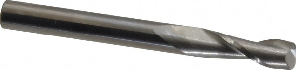 Corner Radius End Mill: 1/4" Dia, 3/4" LOC, 0.045" Radius, 2 Flutes, Solid Carbide