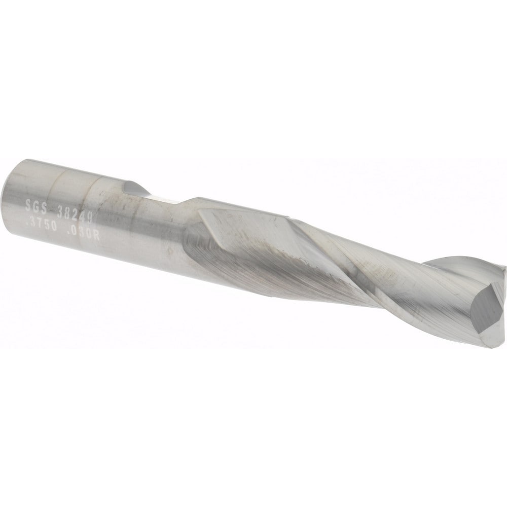 SGS 38249 Corner Radius End Mill: 3/8" Dia, 1" LOC, 0.03" Radius, 2 Flutes, Solid Carbide Image