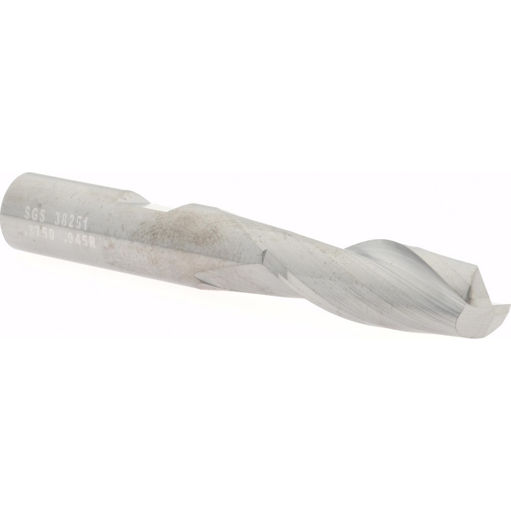 SGS 38251 Corner Radius End Mill: 3/8" Dia, 1" LOC, 0.045" Radius, 2 Flutes, Solid Carbide Image