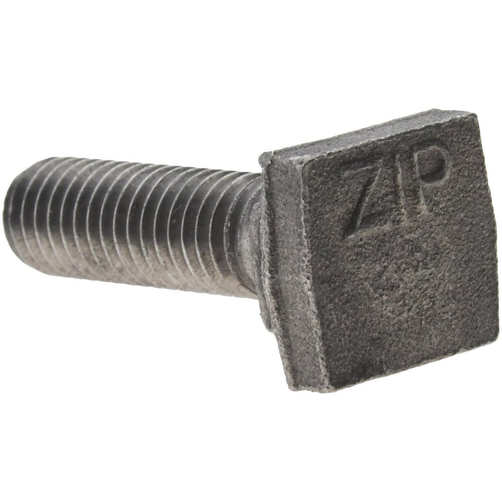 Steel T-Slot Bolt: 3/8-16, 1" Thread Length, 3/8" Slot Width, Uncoated