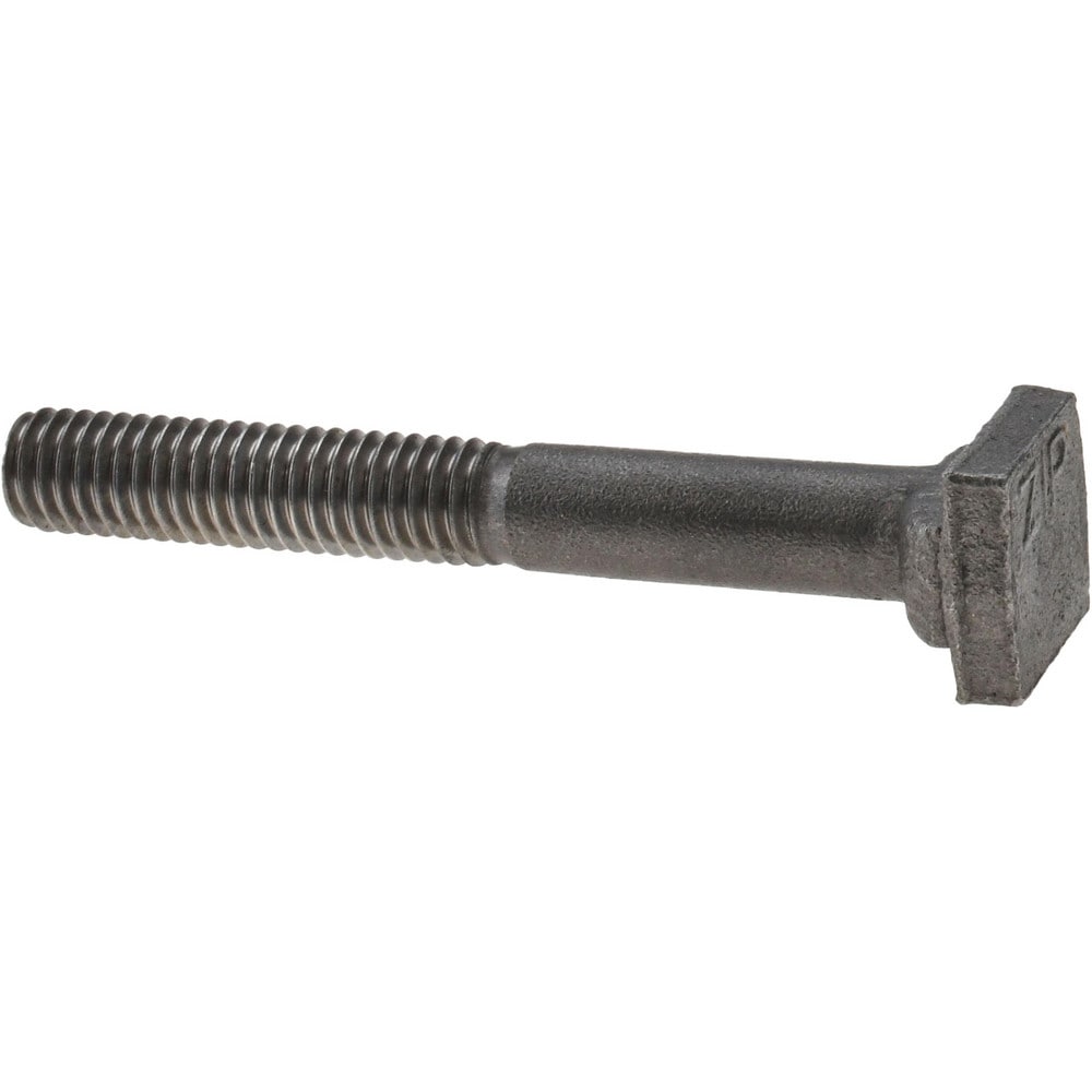 Steel T-Slot Bolt: 3/8-16, 1-1/2" Thread Length, 3/8" Slot Width, Uncoated