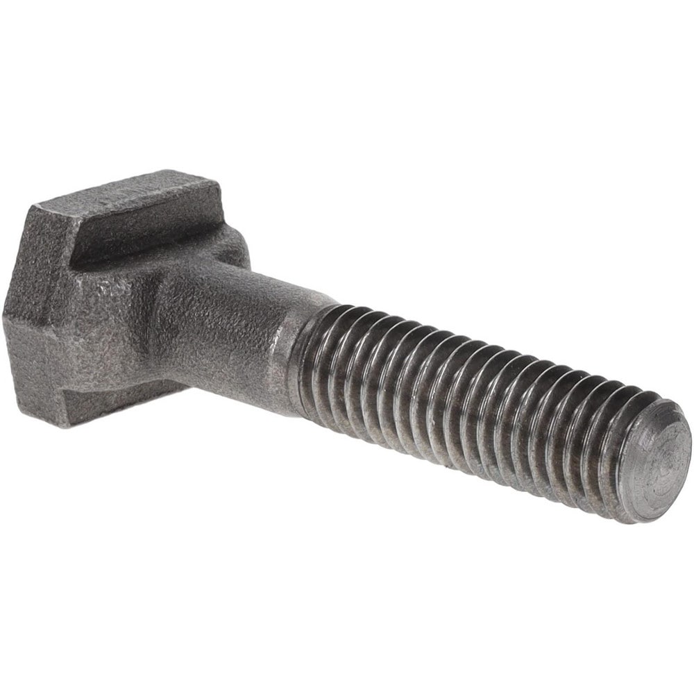 Steel T-Slot Bolt: 1/2-13, 1-1/2" Thread Length, 1/2" Slot Width, Uncoated