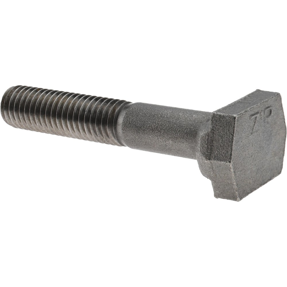 Steel T-Slot Bolt: 1/2-13, 1-1/2" Thread Length, 1/2" Slot Width, Uncoated