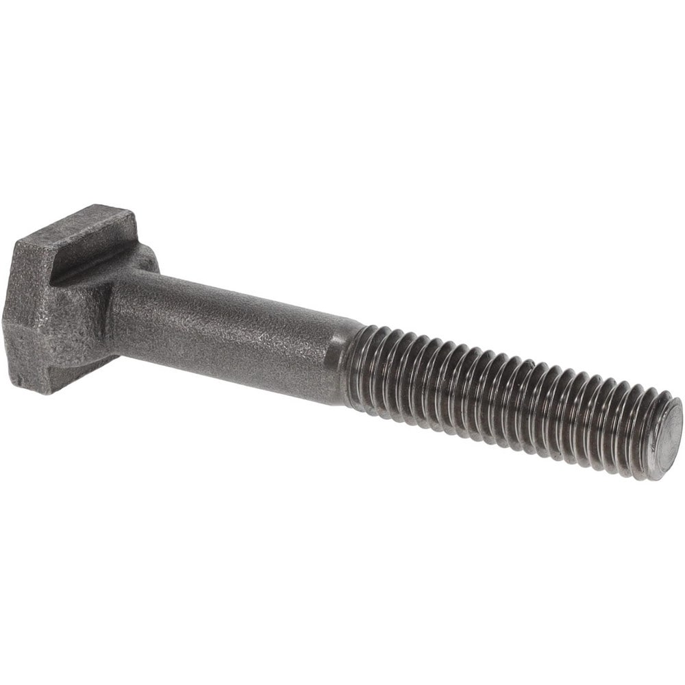 Steel T-Slot Bolt: 1/2-13, 1-1/2" Thread Length, 1/2" Slot Width, Uncoated