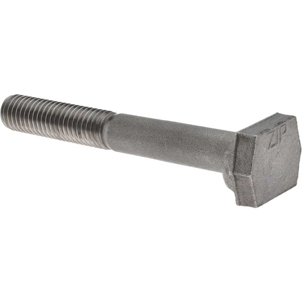 Steel T-Slot Bolt: 1/2-13, 1-1/2" Thread Length, 1/2" Slot Width, Uncoated