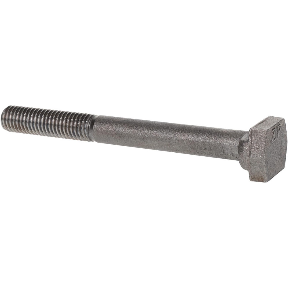 Steel T-Slot Bolt: 1/2-13, 1-1/2" Thread Length, 1/2" Slot Width, Uncoated