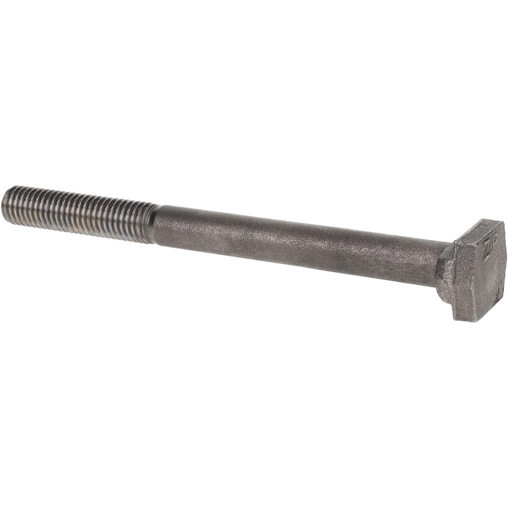 Steel T-Slot Bolt: 1/2-13, 2" Thread Length, 1/2" Slot Width, Uncoated