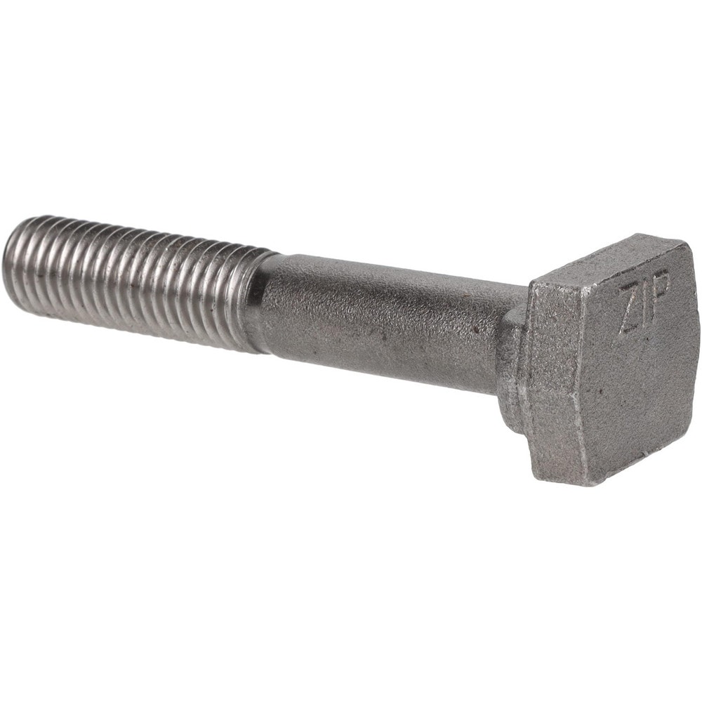 Steel T-Slot Bolt: 5/8-11, 1-1/2" Thread Length, 5/8" Slot Width, Uncoated