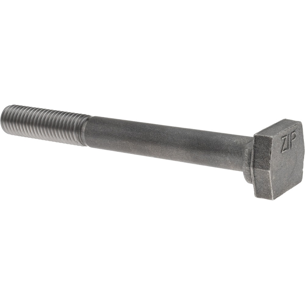 Steel T-Slot Bolt: 5/8-11, 2" Thread Length, 5/8" Slot Width, Uncoated