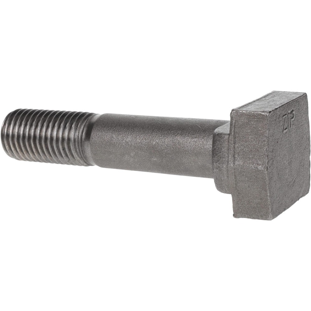 Steel T-Slot Bolt: 1-8, 2" Thread Length, 1" Slot Width, Uncoated