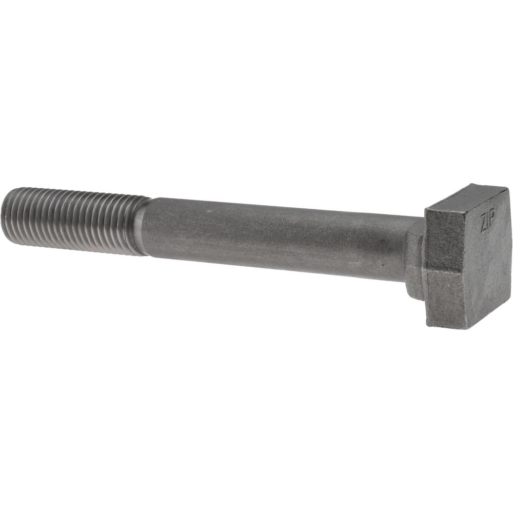 Steel T-Slot Bolt: 1-8, 3" Thread Length, 1" Slot Width, Uncoated