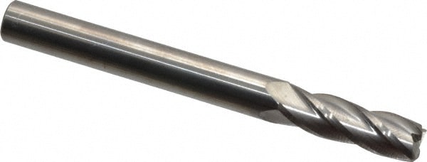 Corner Radius End Mill: 1/4" Dia, 3/4" LOC, 0.03" Radius, 4 Flutes, Solid Carbide