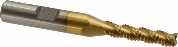 Value Collection 724-6409 Square End Mill: 1/4 Dia, 1-1/8 LOC, 3/8 Shank Dia, 2-15/16 OAL, 3 Flutes, Cobalt Image