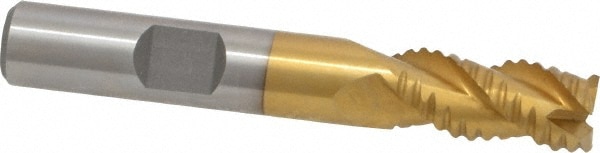 Value Collection 724-6433 Square End Mill: 3/8 Dia, 3/4 LOC, 3/8 Shank Dia, 2-1/2 OAL, 3 Flutes, Cobalt Image