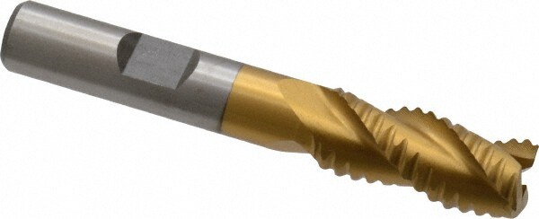 Value Collection 724-6445 Square End Mill: 7/16 Dia, 1 LOC, 3/8 Shank Dia, 2-11/16 OAL, 3 Flutes, Cobalt Image