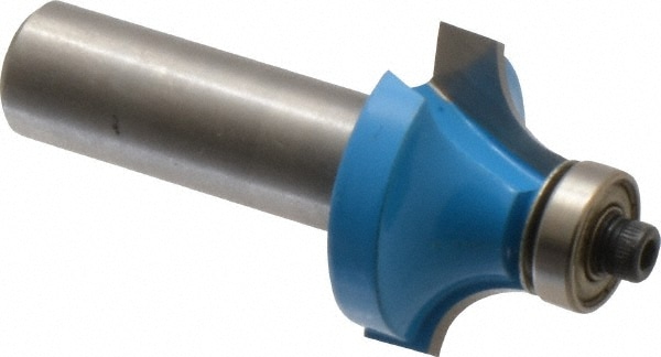 1-1/8" Diam, 1/2" LOC, 2 Flute Carbide-Tipped Edge Profile Round-Over Router Bit