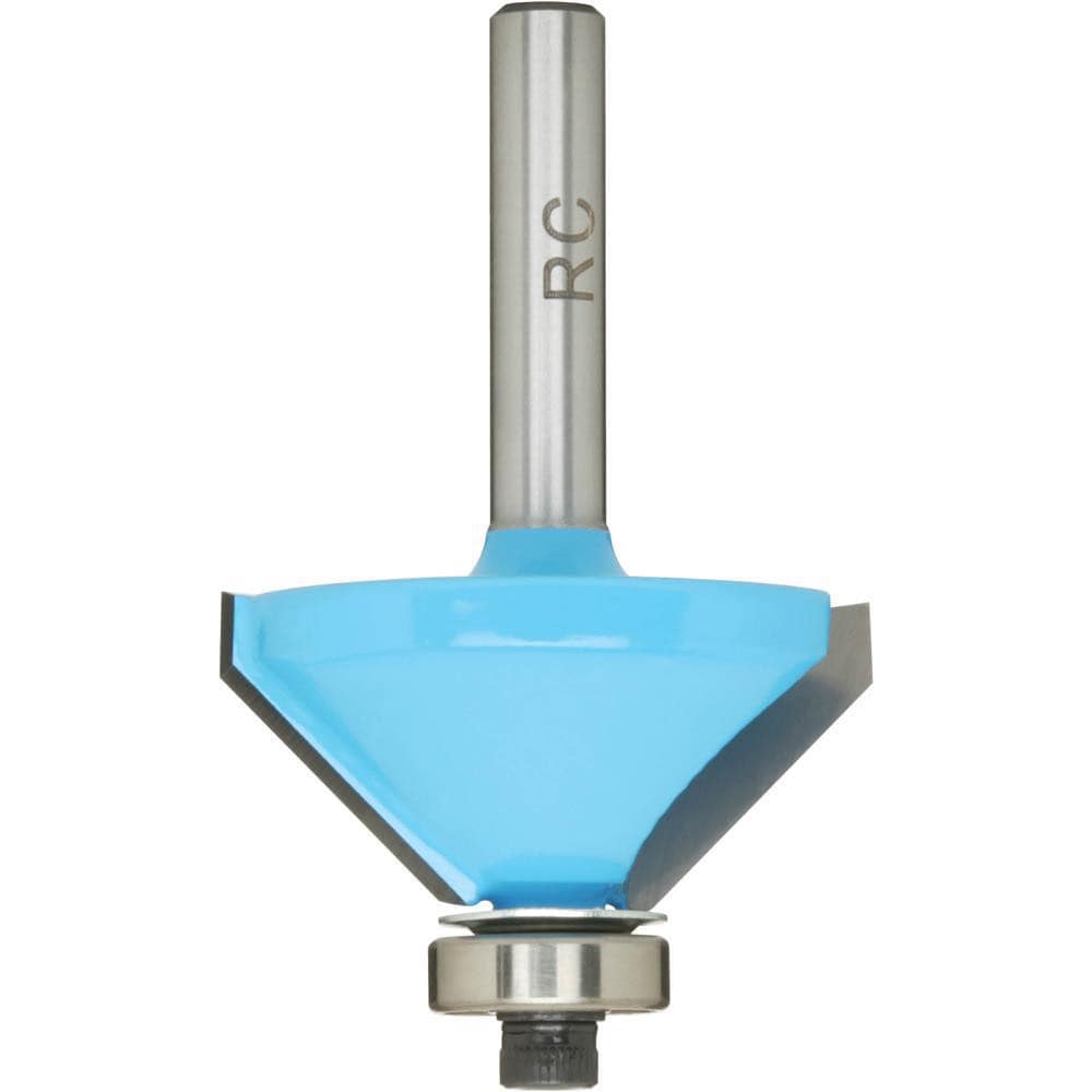 1-3/8" Diam, 5/8" LOC, 2 Flute Carbide-Tipped Edge Profile Chamfer Router Bit
